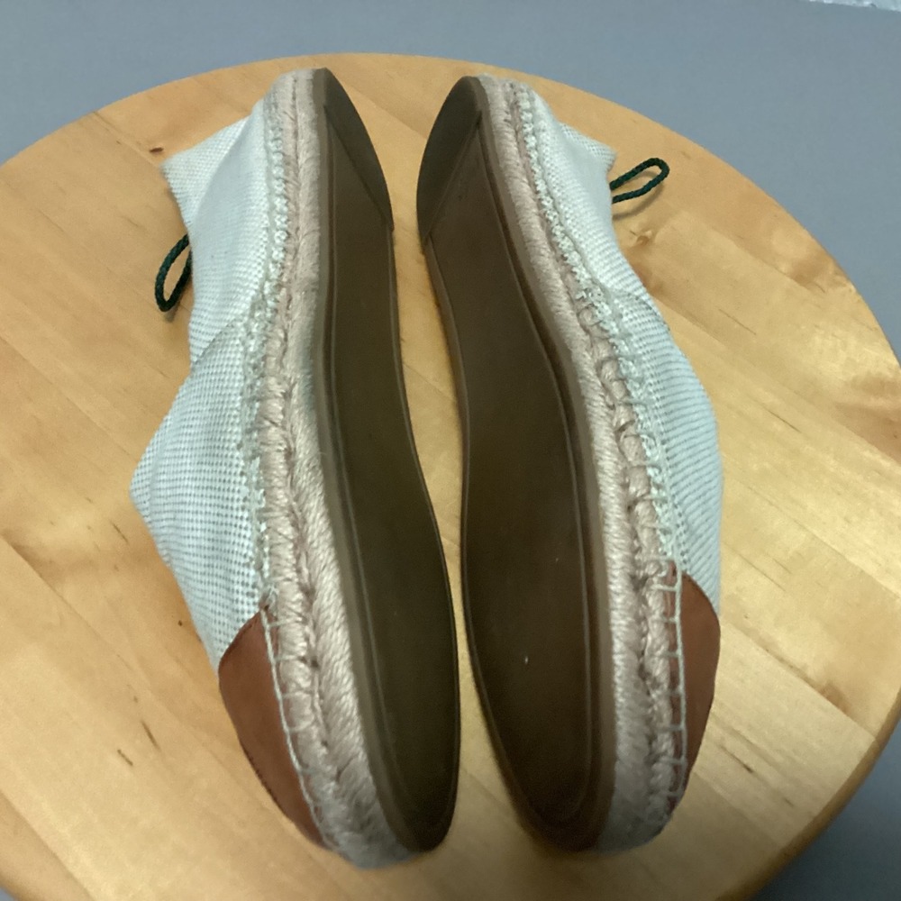 Tory Burch Women's‎ Cream Leather Espadrille Slip On Loafers Shoes Size 11M - Picture 10 of 14